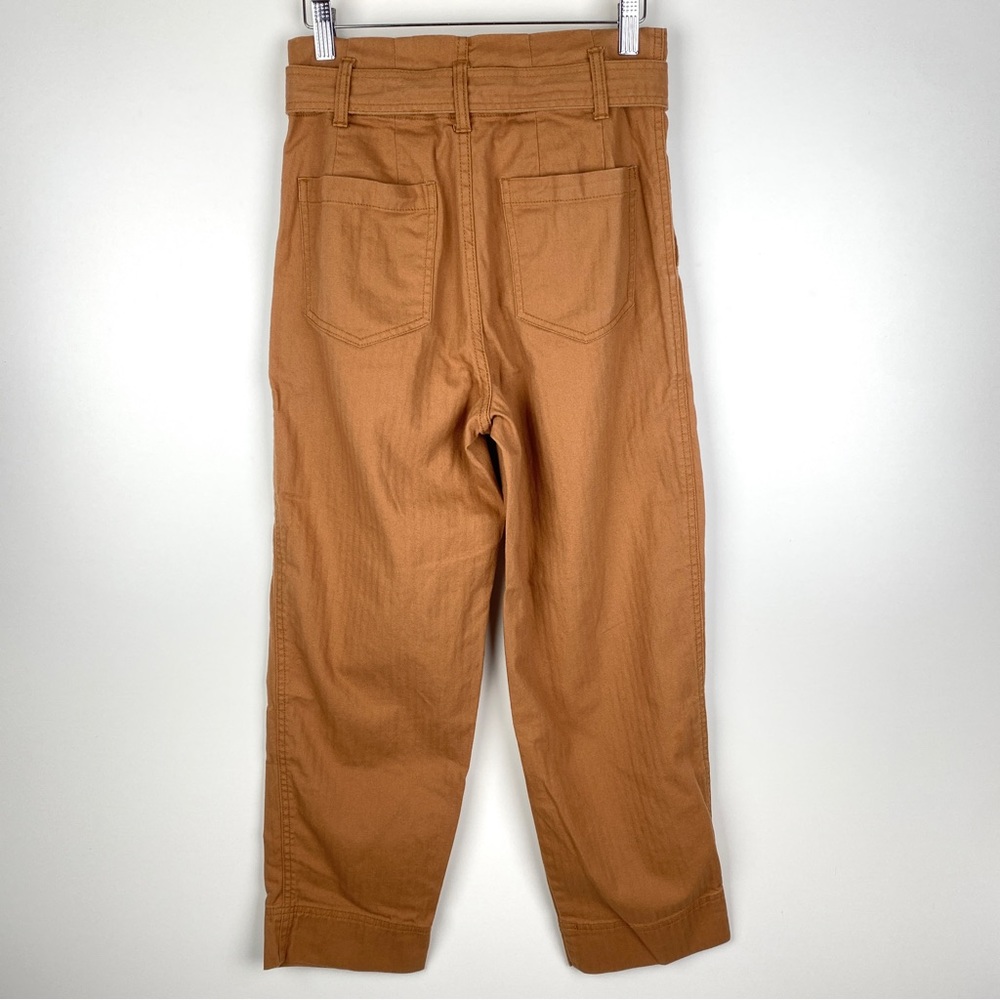 Madewell Herringbone Paperbag Pants in Warm Hickory - Picture 6 of 12